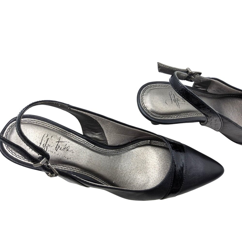 Life Strides Womens "Sassy" Sling Back Pointed Toe Open Back 3" Heel Pumps - Picture 6 of 8